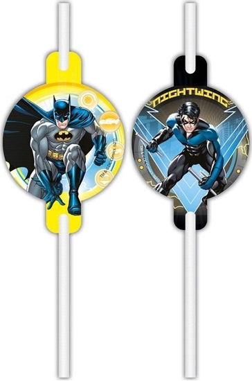 Picture of GoDan Rurki papierowe dekoracje Batman do picia napojów