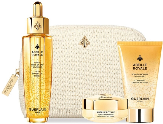 Picture of GUERLAIN_SET Abeille Royale Age-Defying Programme Youth Watery Oil Serum serum do twarzy 50ml + Honey Treatment Day Cream krem do twarzy 15ml + Cleansing Care In Mousse mus do twarzy 40ml + kosmetyczka