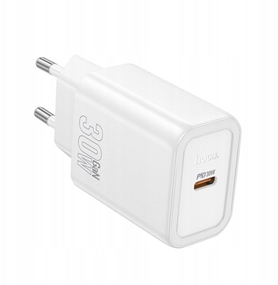Attēls no HOCO wall charger Type C PD QC 30W N62 white N62 white (6942007644303)