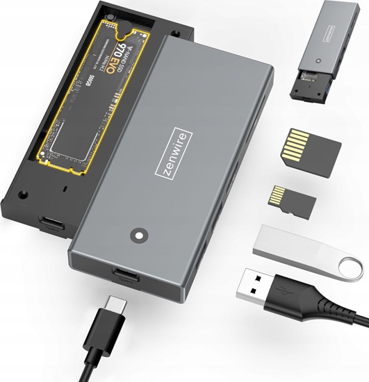 Picture of HUB USB Zenwire HUB Kiesze Obudowa dysk SSD M2 NVME PCIE SATA Ngff USB-C TF SD Adapter M.2 10GBps Zenwire MC401