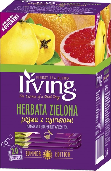 Picture of Irving HERBATA ZIELONA PIGWA Z CYTRUSAMI 20 KOP.IRVING( 1,5 G X 20 KOPERTEK) 54728241