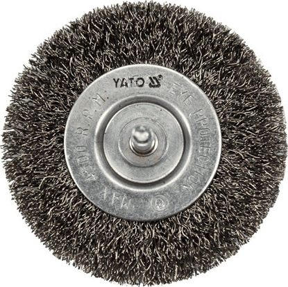 Изображение Yato szczotka tarczowa z trzpieniem drut karbowany stalowy INOX 75mm (YT-47568)