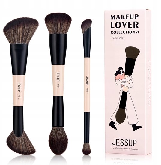 Picture of JESSUP_6-in-3 Duo-End Face Brush Collection zestaw 3 pdzli do makijau T508