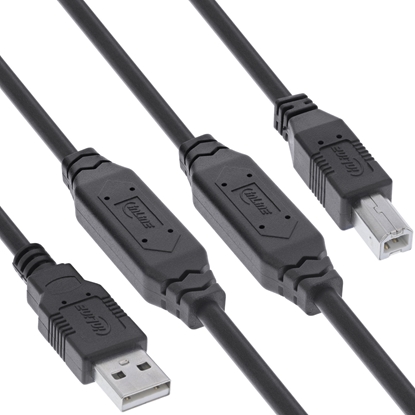 Picture of Kabel USB Vision USB-A - USB-B 15 m Czarny (34512A)