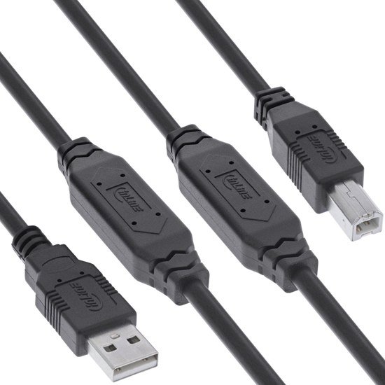 Picture of Kabel USB Vision USB-A - USB-B 15 m Czarny (34512A)