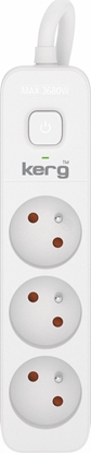 Изображение Kerg Przeduacz KERG z wycznikiem-3 gniazda-biao-szary-1,5m-16A-H05VV-F-3x1,5mm2