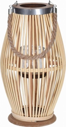 Picture of KMTP Lampion bambusowy naturalny 21x38 cm z wkadem szklanym