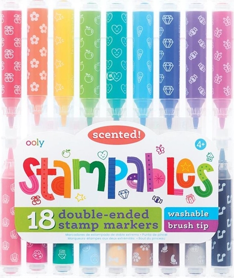 Изображение Kolorowe Baloniki Flamastry pachnce ze stempelkami Stampables 18kol