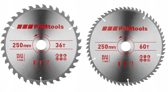 Picture of komplet dwóch tarcz hm 250x30mm, 36/60 zbów