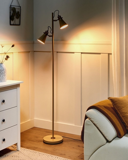 Picture of Lampa podogowa Beliani Lampa podogowa MOYOLA Regulowana Metal Beowy