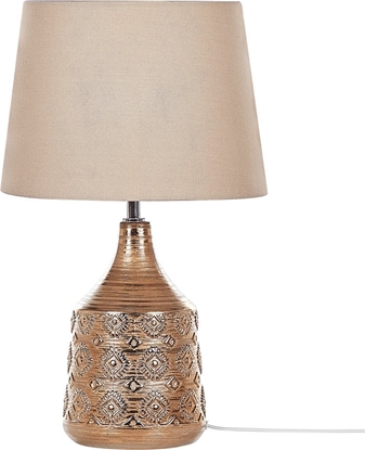 Picture of Lampa stoowa Beliani Lampa stoowa ceramiczna brzowa WARI