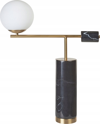 Picture of Lampa stoowa Beliani Lampa stoowa marmurowa czarna ze zotym HONDO