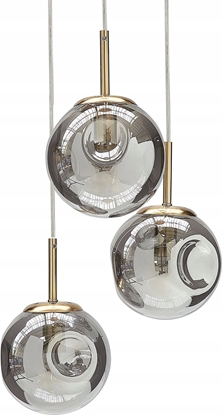 Picture of Lampa wiszca Beliani Lampa wiszca szklana 3-punktowa przezroczysta z mosinym RALFES