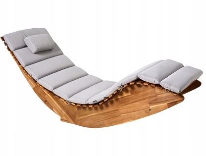 Picture of Leak ogrodowy z poduszk BRESCIA PREMIUM Drewno akacjowe Jasnoszary