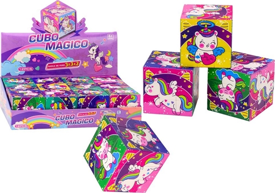 Изображение LeanToys Magiczna Kostka Ukadanka Edukacyjna Jednoroce Puzzle Gra Logiczna
