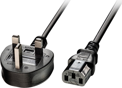 Attēls no Lindy 3m UK 3 Pin to C13 Mains Cable