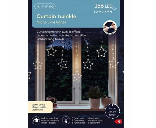 Picture of Lumineo Micro LED star twinkle decorative light set for outdoor use, 120 x 60 cm