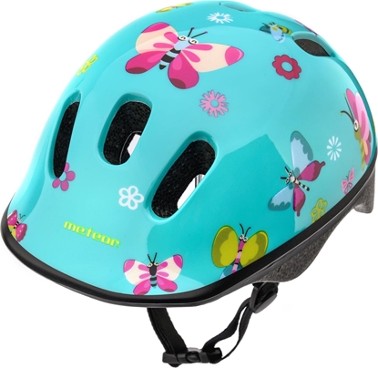 Attēls no Meteor Kask ochronny, dziecicy, rowerowy KS06 BUTTERFLIES Rozmiar 44-48