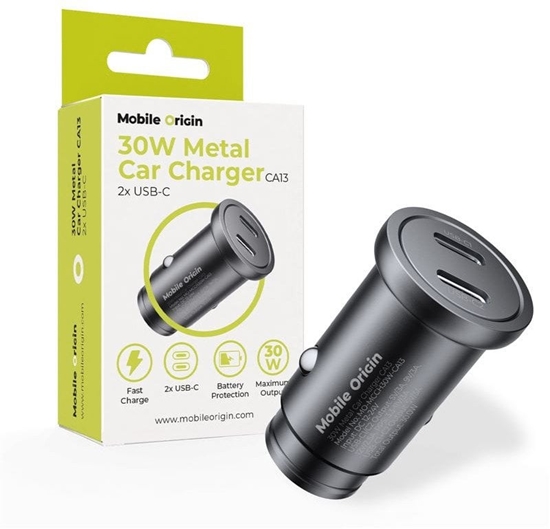 Изображение Mobile Origin Metal Car Charger 30W, CA13 - 2x USB-C