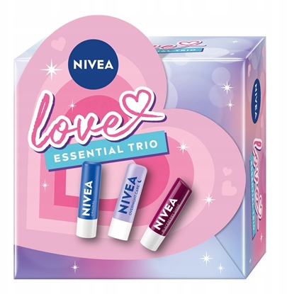 Picture of NIVEA_SET Love Essential Trio pomadki do ust Original + Overnight Care + Blackberry Shine 3x4,8g