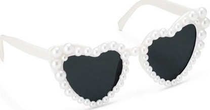 Picture of Okulary serduszka z perami biay