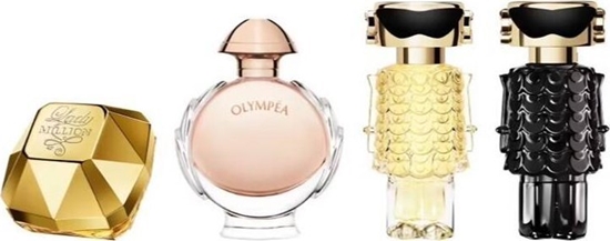 Изображение Paco Rabanne Paco Rabanne Miniature Gift Set Lady Million Woda perfumowana 5 ml + Olympea Woda perfumowana 6 ml + Fame Woda perfumowana 4 ml + Fame Perfumy, 4 ml