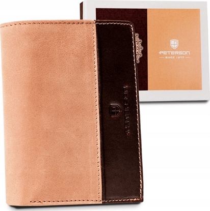 Изображение Peterson Duy, Dwukolorowy Portfel Mski Ze Skóry Naturalnej !