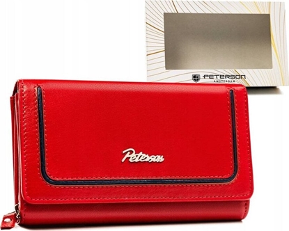 Изображение Peterson Duy, skórzany portfel damski na zatrzask i suwak - Peterson NoSize