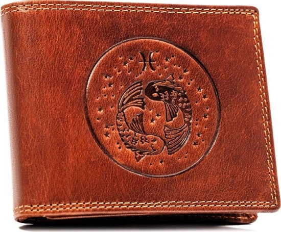 Изображение Peterson Duy, skórzany portfel mski z toczeniem przedstawiajcym znak zodiaku - Peterson NoSize