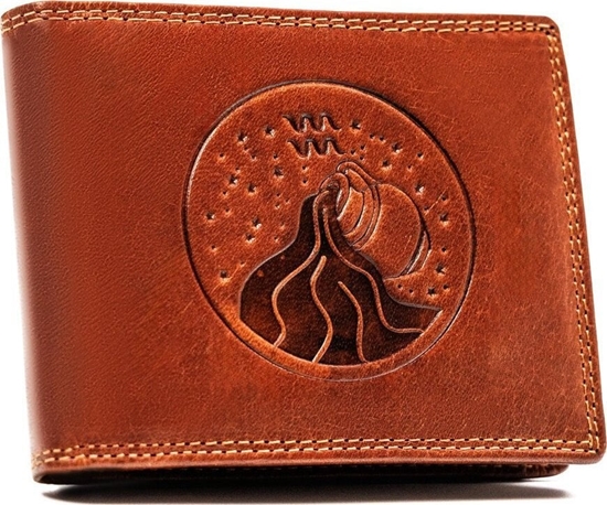 Изображение Peterson Duy, skórzany portfel mski z toczeniem przedstawiajcym znak zodiaku - Peterson NoSize