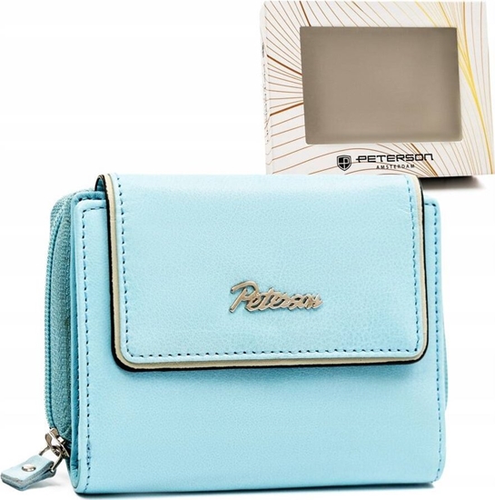 Изображение Peterson May, skórzany portfel damski na zatrzask i suwak - Peterson NoSize