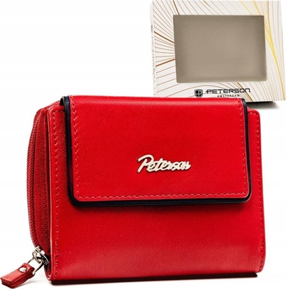 Изображение Peterson May, skórzany portfel damski na zatrzask i suwak - NoSize