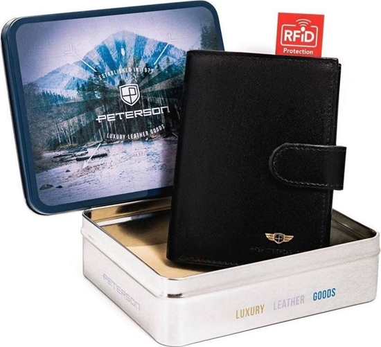 Изображение Peterson Skórzany portfel na karty z systemem RFID Protect