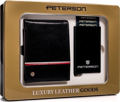 Изображение Peterson Zestaw prezentowy: skórzany portfe mski i aluminiowe etui na karty  Peterson NoSize
