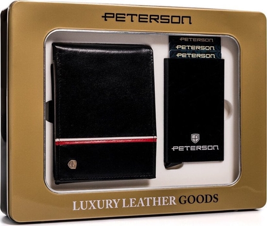 Изображение Peterson Zestaw prezentowy: skórzany portfe mski i aluminiowe etui na karty  Peterson NoSize