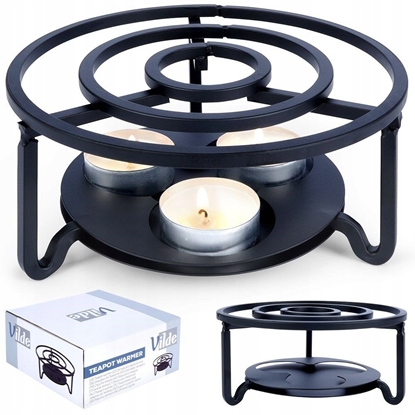 Attēls no Podgrzewacz do dzbanka kubka herbaty metalowy wiecznik x3 tealight VILDE 229073