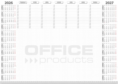 Attēls no Podkadka na biurko OFFICE PRODUCTS, planer 2026/2027, biuwar 594x420mm A2 ,52k., biaa