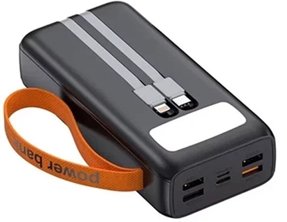 Attēls no Powerbank Denmen DP31 30000mAh 4xUSB Typ-C PD Latarka Czarny