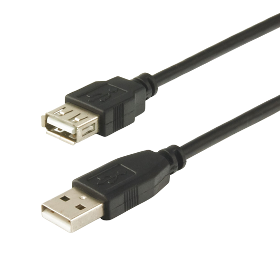 Picture of Riff pagarinātāja kabelis USB 2.0 AM-AF 1M melns