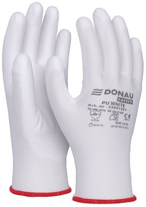 Attēls no Rkawice Donau Safety PU White rozm.8 biae