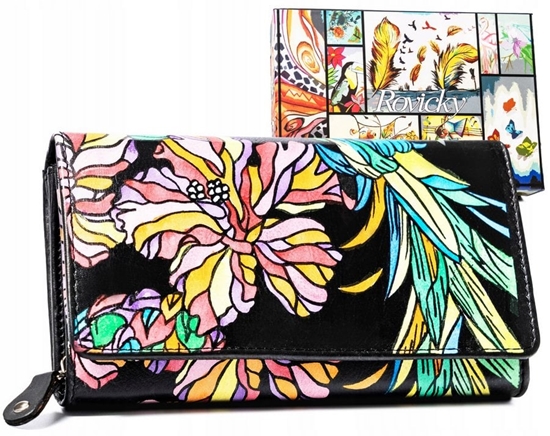 Picture of Rovicky Damski portfel na zatrzask wykonany ze skóry naturalnej