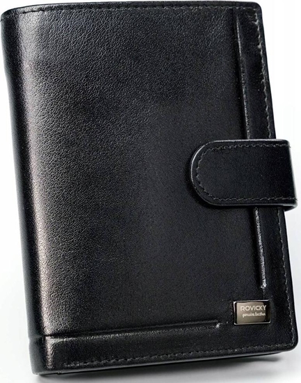 Picture of Rovicky Skórzany portfel na karty z eleganckimi przeszyciami  Rovicky NoSize