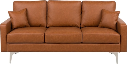 Изображение Shumee Sofa 3-osobowa ekoskóra brzowa GAVLE