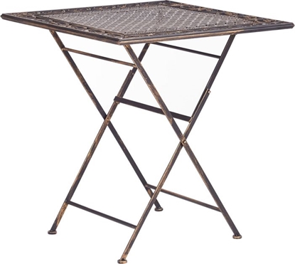 Attēls no Shumee Stolik ogrodowy metalowy 70 x 70 cm czarny BORMIO