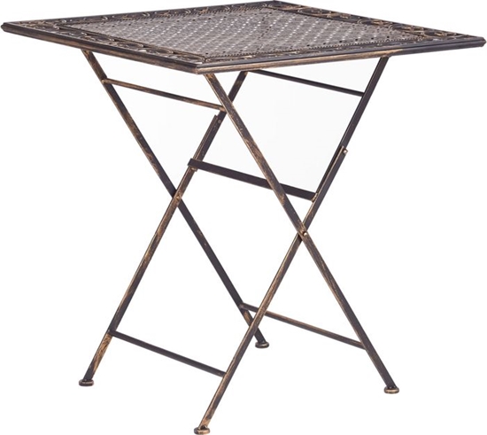 Picture of Shumee Stolik ogrodowy metalowy 70 x 70 cm czarny BORMIO