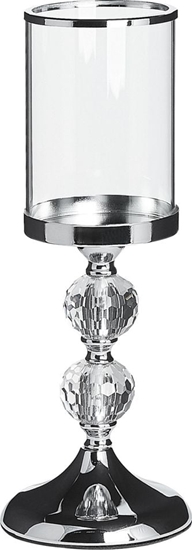 Изображение Shumee wiecznik szklany 36 cm srebrny COTUI