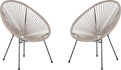 Изображение Shumee Zestaw 2 krzese rattanowy jasnoszary ACAPULCO II
