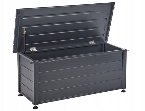 Изображение Skrzynia ogrodowa Beliani Skrzynia ogrodowa CAMPALTO Metal 113 cm 50 cm Ciemnoszary