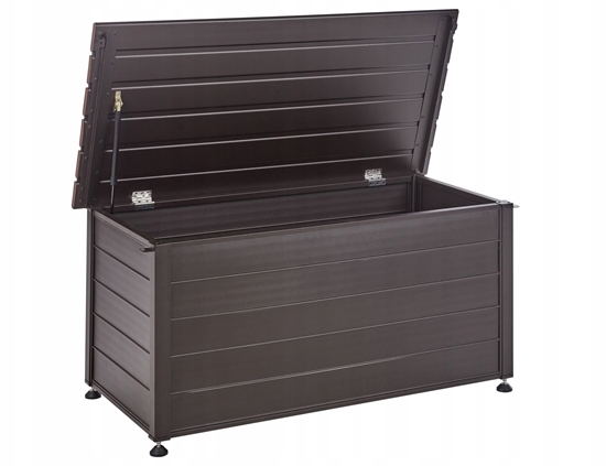 Изображение Skrzynia ogrodowa Beliani Skrzynia ogrodowa CAMPALTO Metal 123 cm 60 cm Ciemnobrzowy
