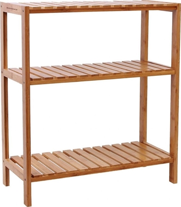 Attēls no Songmics Bambusowy rega do azienki/kuchni/póki na buty, 60 x 26 x 66 cm Idealny do azienki, salonu, przedpokoju, kuchni lub balkonu.